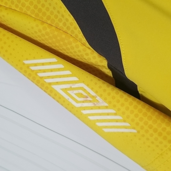 Umbro Mens Small Shirt Neon Yellow & Grey Soccer Athletic Crew Neck Short Sleeve - Picture 4 of 7